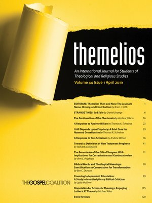 cover image of Themelios, Volume 44, Issue 1
